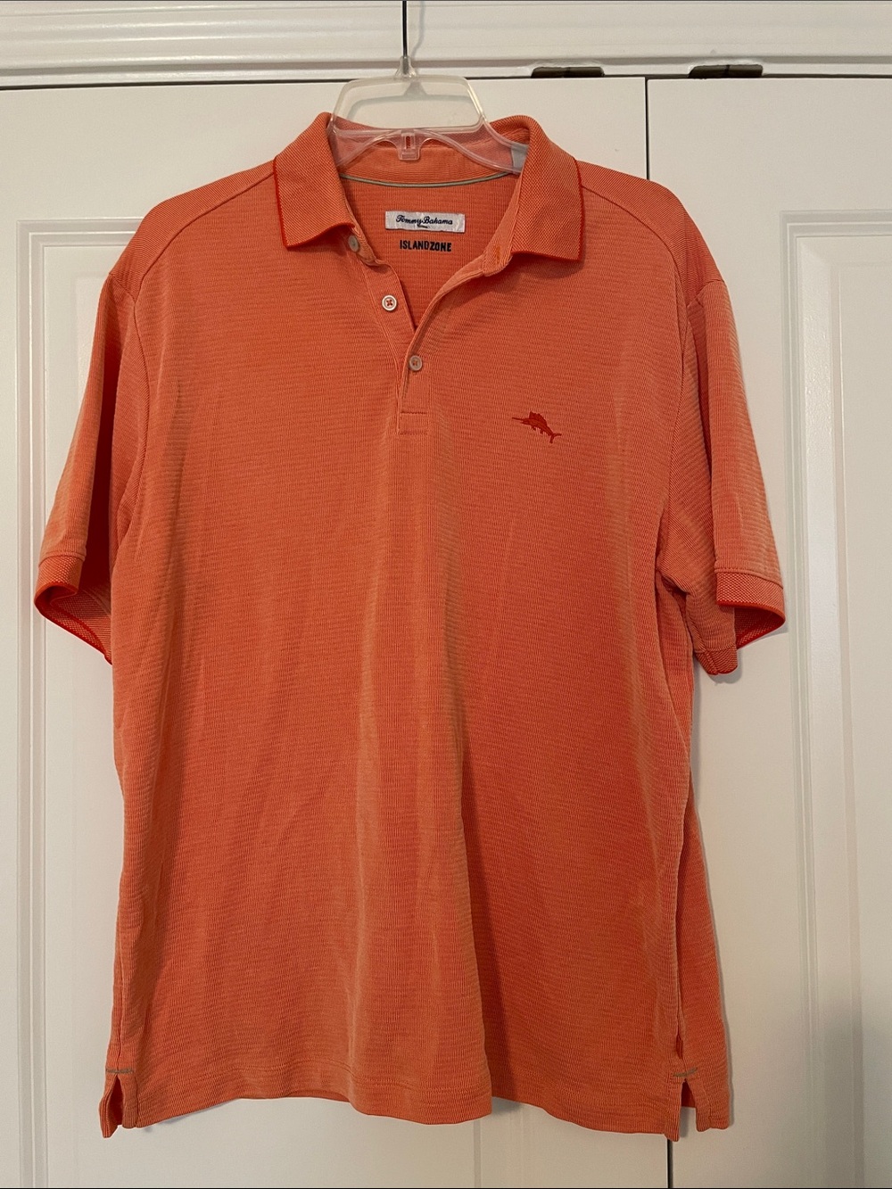 Tommy Bahama Islandzone  Coral Orange Polo with Embroidered Marlin